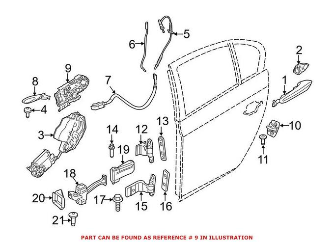 BMW Exterior Door Handle Base = Rear Driver Side 51217175649